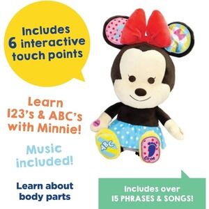 Disney Hooyay Hug and Play Minnie Mouse Stuffed Animal Plush 15" Interactive NEW